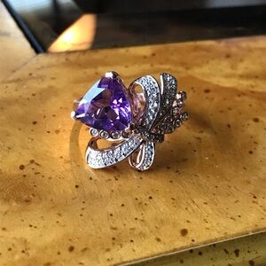 Moroccan Amethyst Gemstone Sterling Silver Rose Gold Vermeil Ring